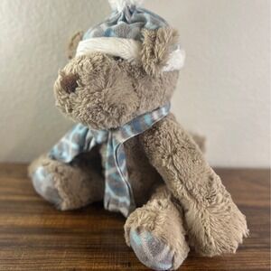 Gentle Treasures Brown Bear Plush Winter Hat Scarf Cozy Stuffed Animal Toy